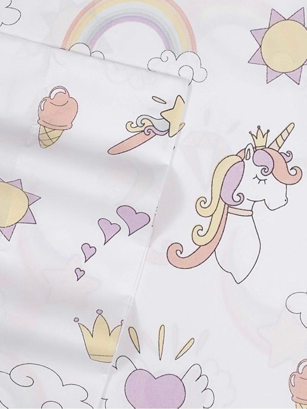 Kids Unicorn Rainbow Twin XL Sheet Set - Pastel Unicorn Print